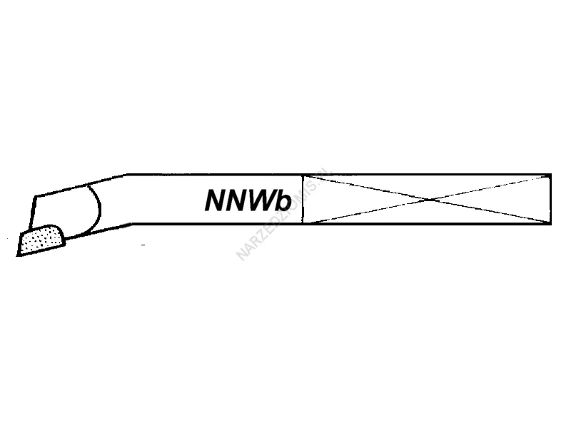 Rysunek techniczny: Nóż tokarski polski prod.NNWb 25x25 H20 ISO9